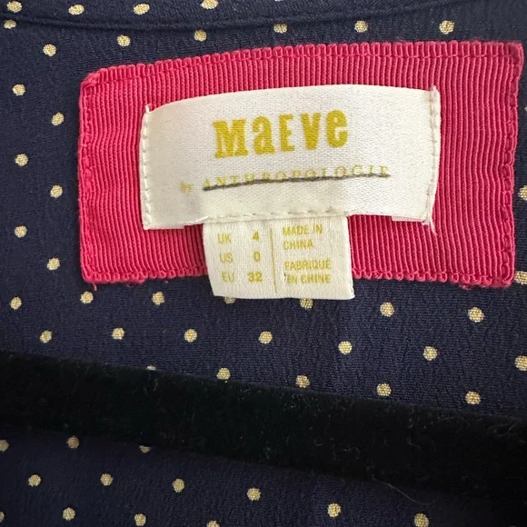 Maeve Navy Polka Dot Dress - Picture 3 of 6